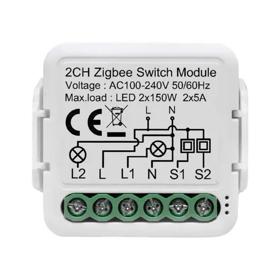 NPLZSW02 NetPlus ZigBee 2 Channel relay